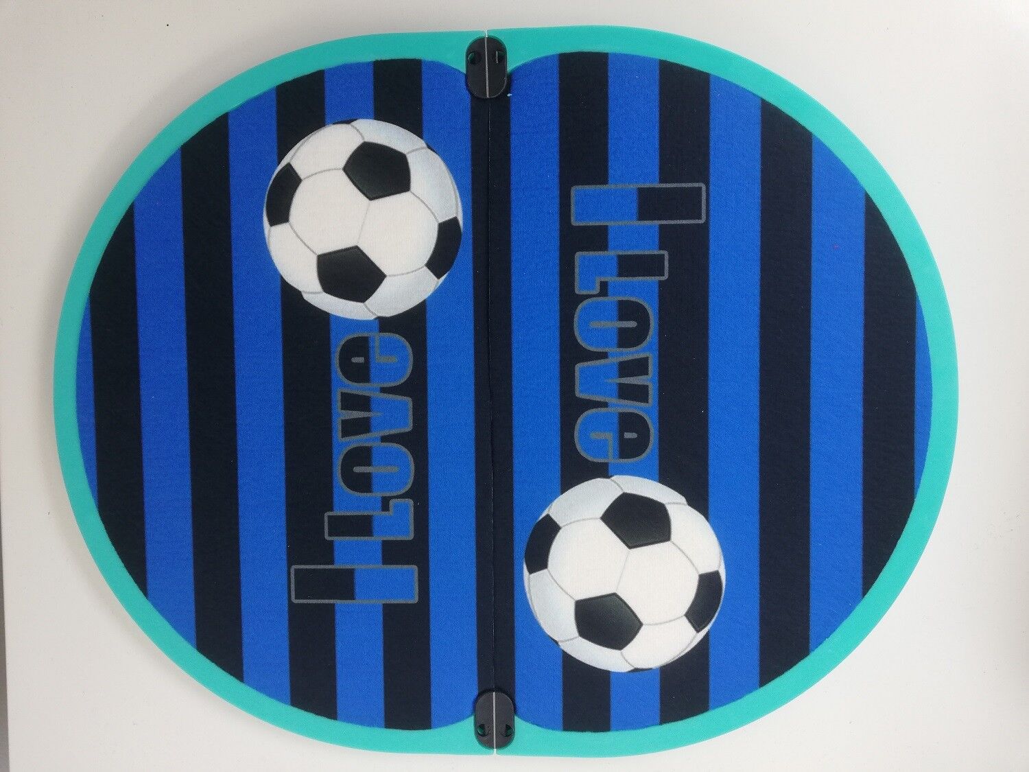 FITFEET Soccer Mania, tappetino personalizzato CELESTE/NERO/BLU, in  microfibra